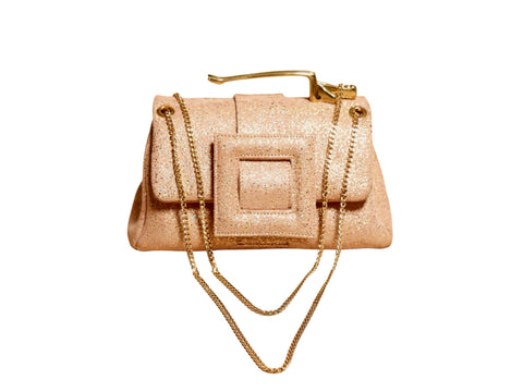 NEW ARRIVAL - Nude Suede Oscar Celeste Flap Bag