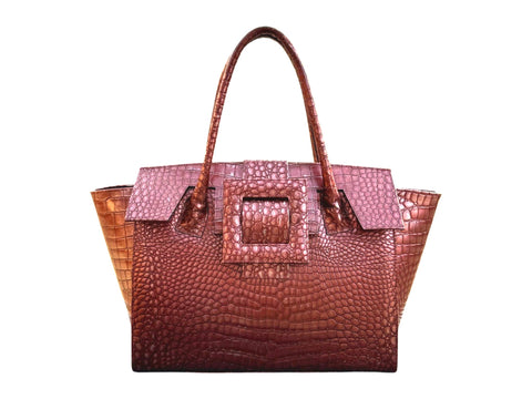 NEW ARRIVAL - Bronze Croc Celeste Bat Bag