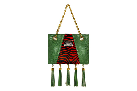 NEW ARRIVAL - Tassel Pochette Green Lizard & Sexy Red Zebra